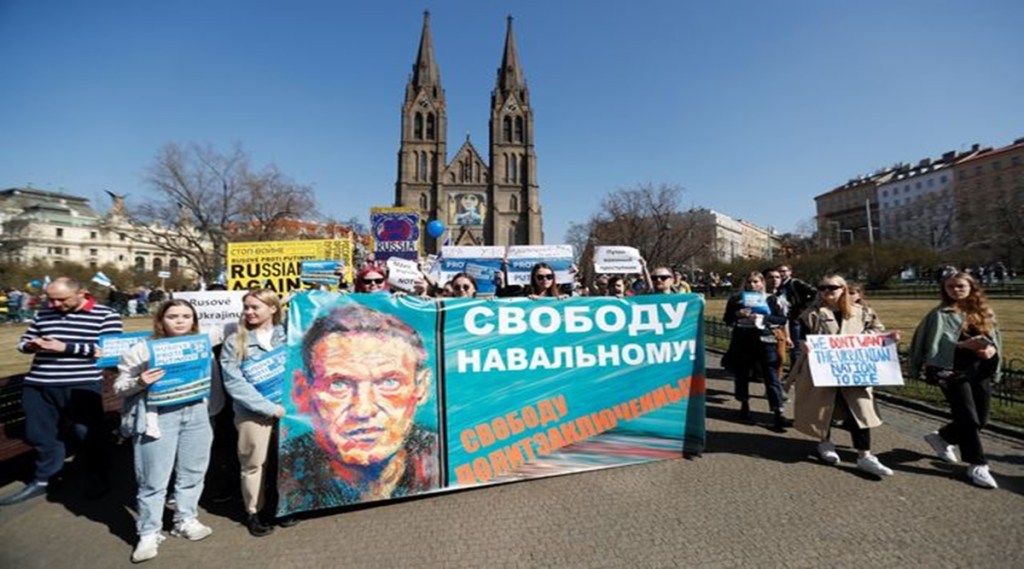 Prague's Russian community protests against war in Ukraine, in Prague Prague's Russian community protests against war in Ukraine, in Prague