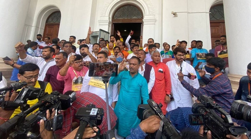 Five BJP MLAs, including Leader of Opposition Suvendu Adhikari, have been suspended from the Assembly, until further notice, following the clash. 