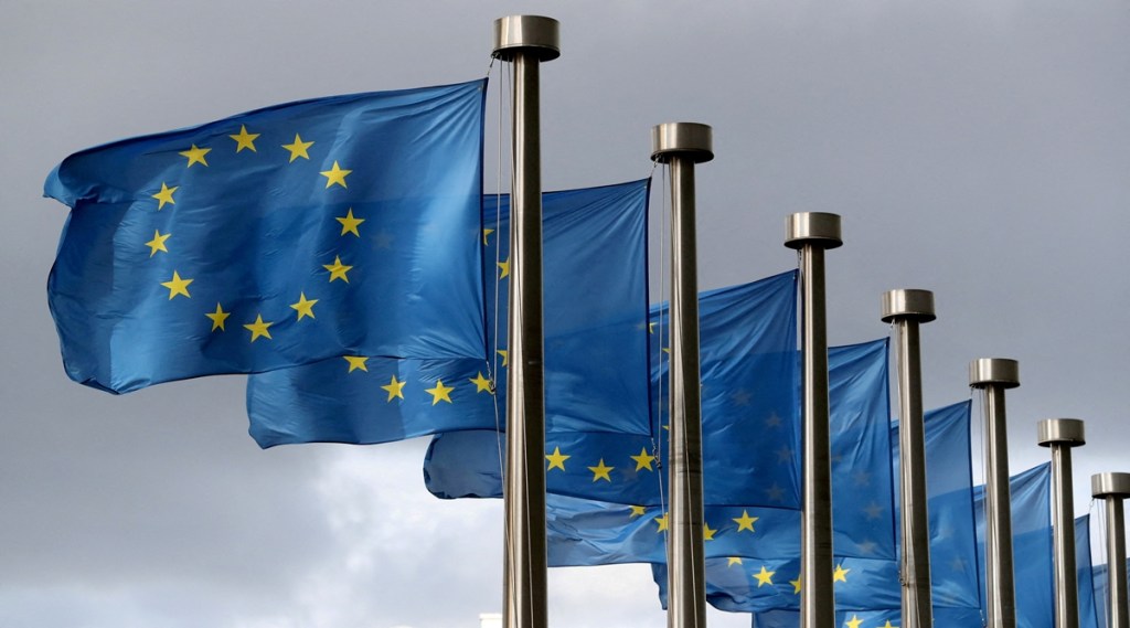 FILE PHOTO: EU flags flutter in front of the European Commission headquarters in Brussels, Belgium October 2, 2019. REUTERS/Yves Herman//File Photo FILE PHOTO: EU flags flutter in front of the European Commission headquarters in Brussels, Belgium October 2, 2019. REUTERS/Yves Herman//File Photo
