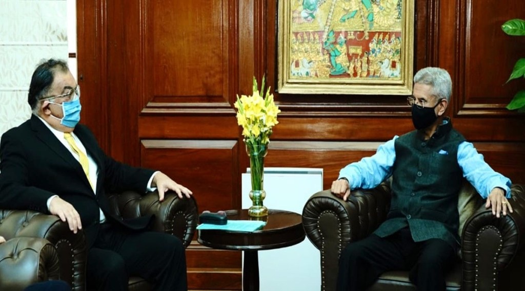 The meeting took place in the backdrop of the crisis in Ukraine and it is understood to have figured in the talks. (Twitter/S Jaishankar)