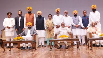 While the Punjab cabinet has a place for 18 ministers, Bhagwant Mann has inducted ten ministers at first taking the total number to 11 including the CM himself. While the Punjab cabinet has a place for 18 ministers, Bhagwant Mann has inducted ten ministers at first taking the total number to 11 including the CM himself.