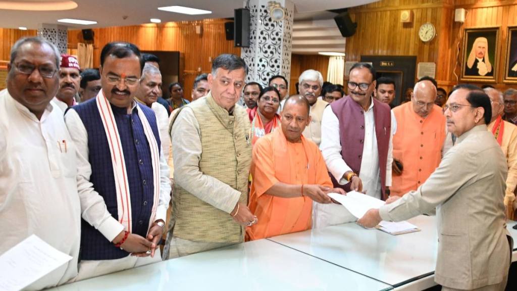 CM Adityanath proposed Mahana's nomination to the post which was seconded by senior minister Suresh Khanna. 