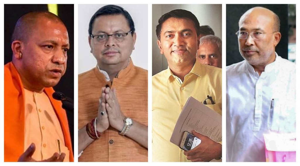 Yogi Adityanath in Uttar Pradesh, N Biren Singh in Manipur, Pushkar Singh Dhami in Uttarakhand and Pramod Sawant in Goa have been rewarded for overcoming anti-incumbency and leading the party to victory.