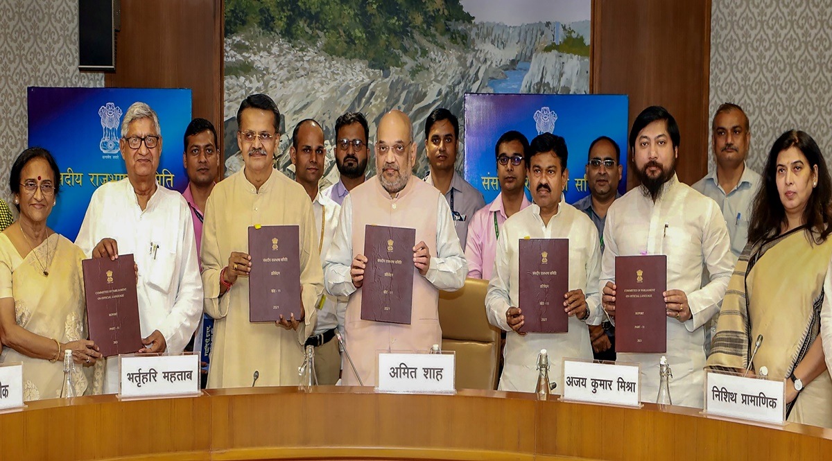 Union Home Minister Amit Shah presiding over the 37th meeting of the Parliamentary Committee on Official Language, in New Delhi (PTI Image)