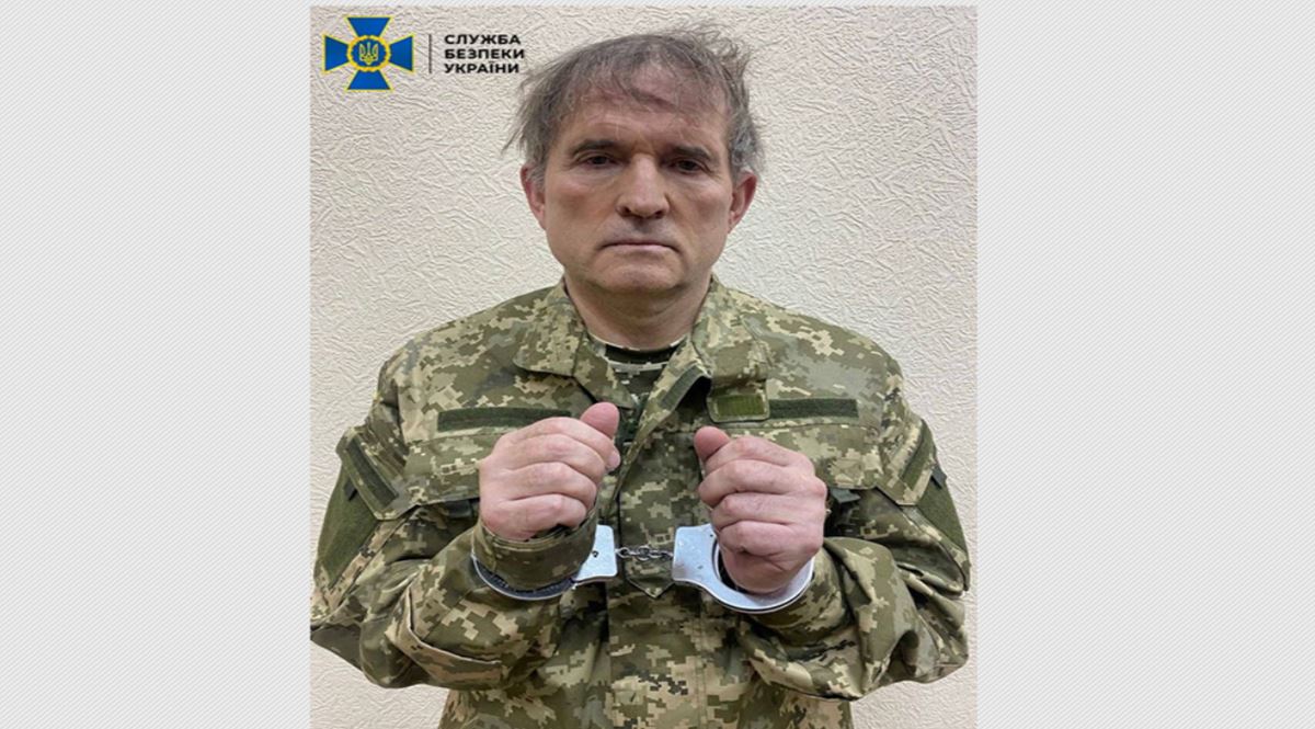 On Wednesday, Ukrainian President Volodymyr Zelenskiy proposed swapping Medvedchuk for prisoners of war being held by Russian forces. (Reuters image) On Wednesday, Ukrainian President Volodymyr Zelenskiy proposed swapping Medvedchuk for prisoners of war being held by Russian forces. (Reuters image)
