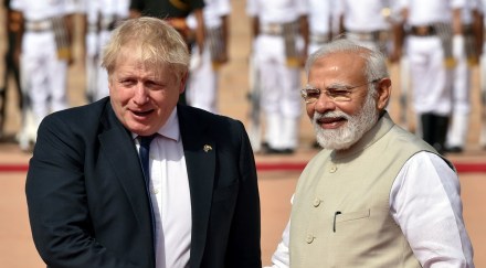 Johnson said in challenging times it is important that we, the "khaas dost", get closer together. (PTI Image) Johnson said in challenging times it is important that we, the "khaas dost", get closer together. (PTI Image)
