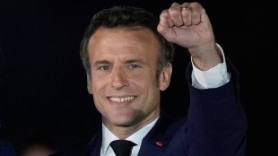 According to media reports, speaking to a crowd in front of Eiffel Tower on the Champ de Mars, Macron said this was a victory for “a more independent France and a stronger Europe.” (AP Photo)