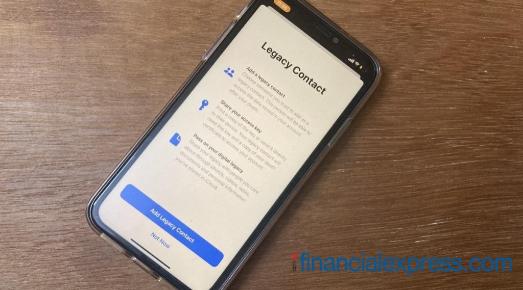 A user can set their legacy contact right from their iPhone provided they have iOS 15.2 or above. (Image: Financial Express Online/Bulbul Dhawan)