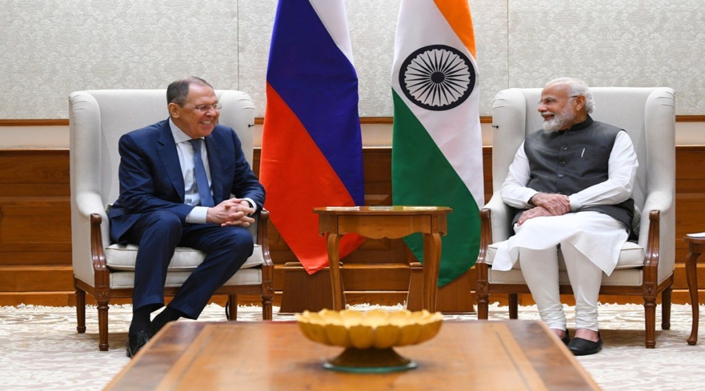 Prime Minister Narendra Modi with Russian Foreign Minister Sergey Lavrov