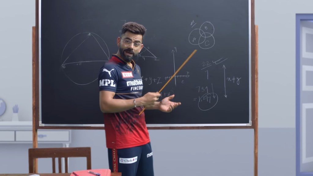 Kohli appears in three different avatars in the TVC along with other players of Royal Challengers Bangalore Kohli appears in three different avatars in the TVC along with other players of Royal Challengers Bangalore