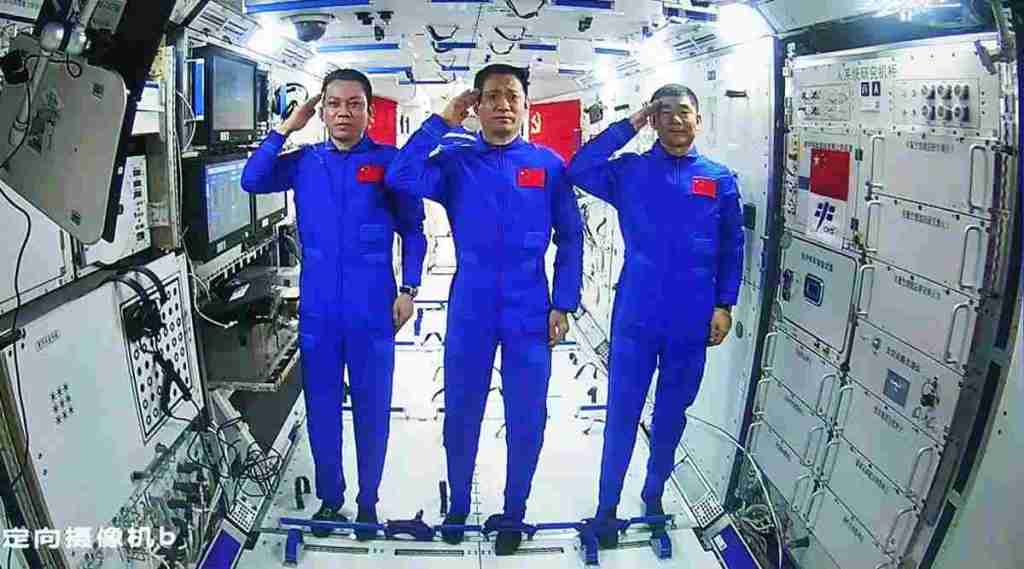 The astronauts spent six months on the Tiangong space station The astronauts spent six months on the Tiangong space station