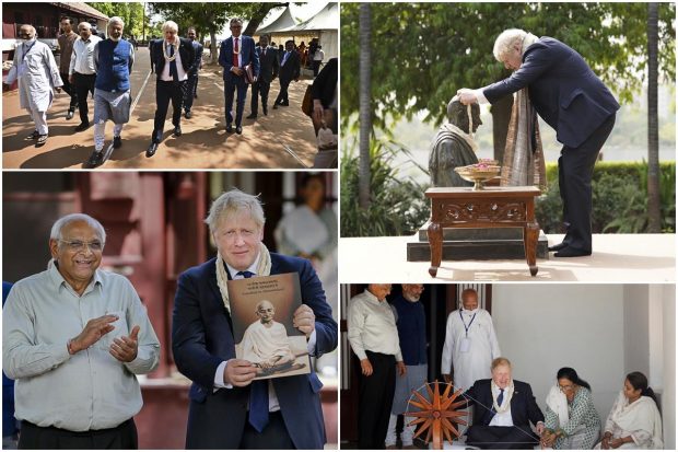 British Prime Minister Boris Johnson, who is on a two-day visit to India, visited the Sabarmati Ashram on Thursday after landing in the India. Johnson is expecting to seal new collaborations on defence and green energy in India as he seeks to reduce the country's dependence on Russian fossil fuels and military equipment. British PM will announce a raft of commercial agreements and hail a 