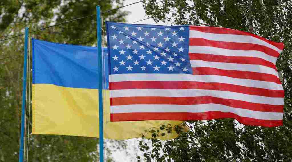 FILE PHOTO: National flags of Ukraine and the U.S. fly at a compound of a police training base outside Kiev, Ukraine, May 6, 2016. REUTERS/Valentyn Ogirenko FILE PHOTO: National flags of Ukraine and the U.S. fly at a compound of a police training base outside Kiev, Ukraine, May 6, 2016. REUTERS/Valentyn Ogirenko