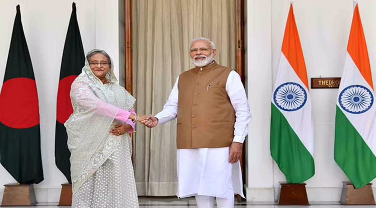 Prime Minister Sheikh Hasina with Prime Minister Narendra Modi.