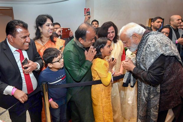 Prime Minister Narendra Modi at an interaction with Indian diaspora, in Berlin, Germany. (PIB/PTI Photo)