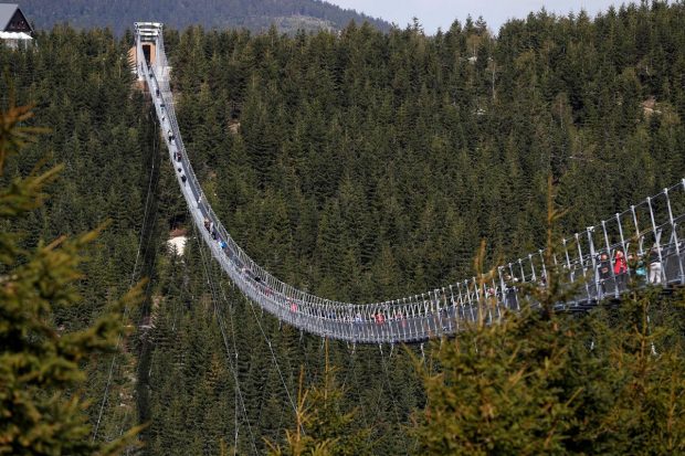The bridge offers unusual views for visitors who have a head for heights. (Reuters Photo)