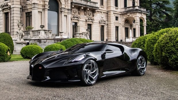 2) Bugatti La Voiture Noire ($18.68 million)If Batman was real, this is what he would drive. La Voiture Noire is French for ‘The Black Car’. This one-off model was shown at the 2019 Geneva Motor Show. It is based on the Chiron and takes its design cues from the Type 57 SC Atlantic. This magnificent piece of machinery has been made with hand crafted carbon fibre. Under the hood resides the familiar 8-litre W16 engine with quad turbos. While not as quick as the Chiron, it still spits out roughly 1,500bhp. If you have any doubt regarding the car’s capabilities, you need only look at the rear section of the car that has not one or two, but six exhaust pipes sticking out!