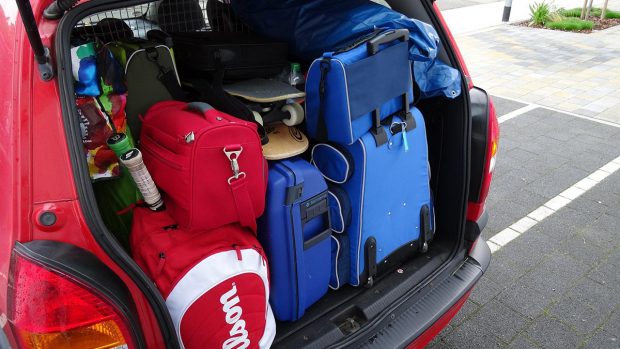 Car boot full of luggage