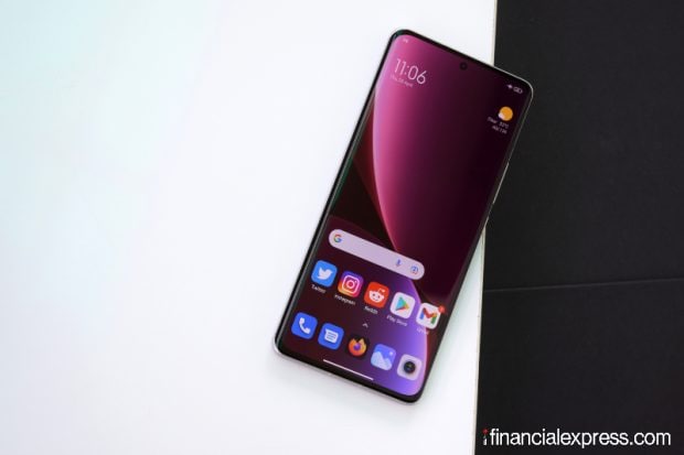 On the front, you get a curved 6.73-inch 2K (1440p) LTPO E5 AMOLED display with up to 120Hz refresh rate (480Hz touch sampling) and 1500nits peak brightness. The phone supports HDR10+ and Dolby Vision. You also get Corning Gorilla Glass Victus and a tiny hole punch cut-out at the centre. Biometrics are handled by an in-screen fingerprint scanner. (Photo credit: Saurabh Singh/Financial Express)
