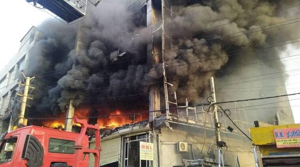 The fire broke out on the first floor and then spread to the second and the third floors