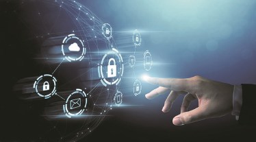 Protection network security computer and safe your data concept. Digital crime by an anonymous hacker