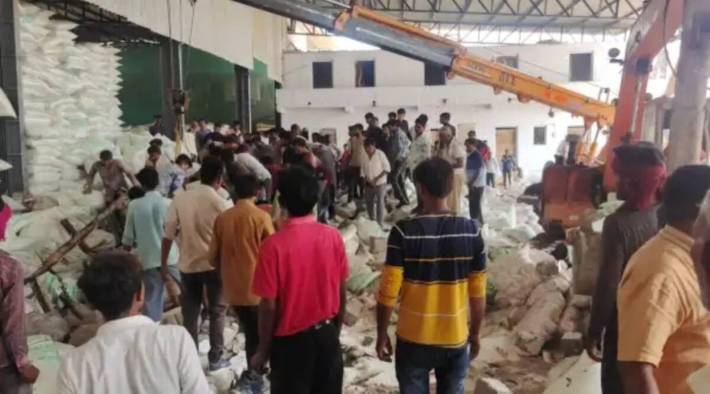 The incident took place at Sagar Salt factory situated inside the Halvad industrial area, said state Labour and Employment Minister and local MLA Brijesh Merja. (Express Photo)
