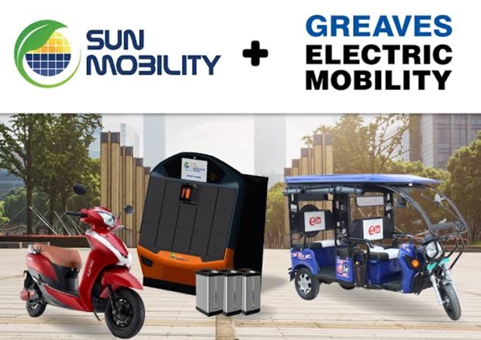 SUN Mobility, Greaves Electric Mobility sign MoU for battery swapping technology