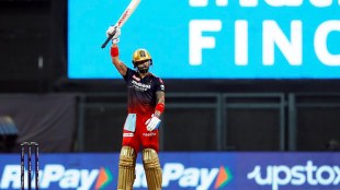 Virat Kohli of Royal Challengers Bangalore celebrates his fifty against Gujarat Titans at IPL 2022