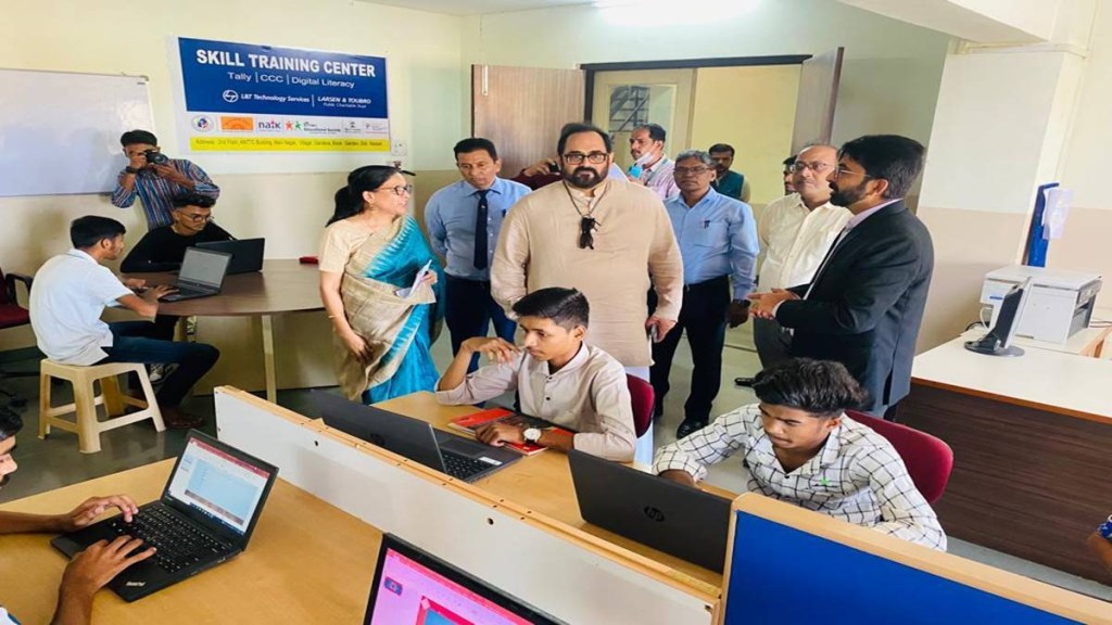 Chandrasekhar visited the Anil Naik Technical Training Centre at Kharel in Gujarat's Navsari district.