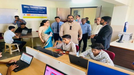 Chandrasekhar visited the Anil Naik Technical Training Centre at Kharel in Gujarat's Navsari district. Chandrasekhar visited the Anil Naik Technical Training Centre at Kharel in Gujarat's Navsari district.