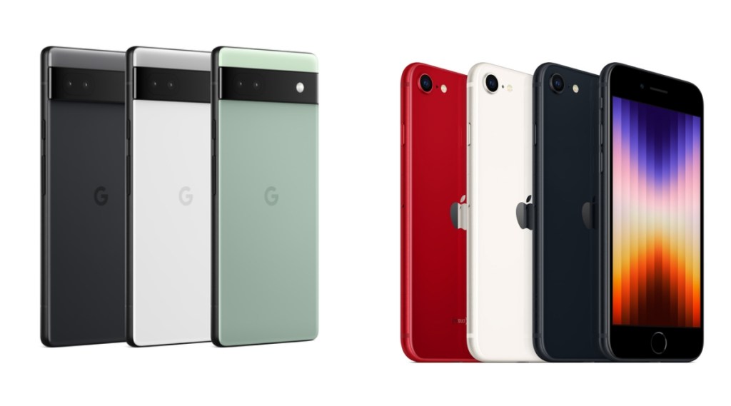 Google Pixel 6a versus Apple iPhone SE 2022