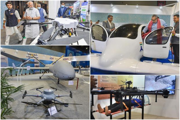 PM Modi today inaugurates India’s biggest Bharat Drone Mahotsav at Pragati Maidan in Delhi. 'Bharat Drone Mahotsav 2022' is a two-day event being held on May 27 and 28. Along with Modi, Civil Aviation Minister Jyotiraditya Scindia, Health Minister Mansukh Mandaviya, Railway Minister Ashwini Vaishnaw, Environment Minister Bhupender Yadav and Rural Development Minister Giriraj Singh were present at the inaugural event. Addressing a gathering after inaugurating India's biggest drone festival in Delhi, he said, 