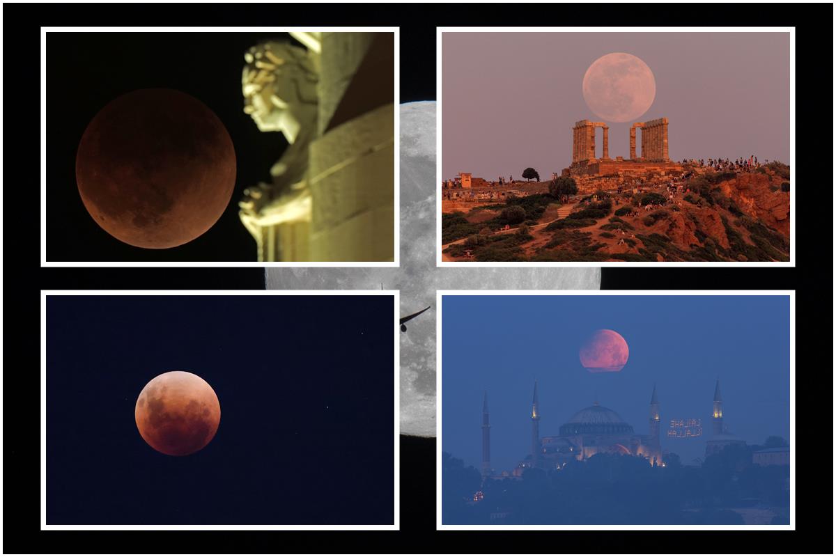 chandra grahan 2022, total lunar eclipse blood moon, lunar eclipse 2022, grahan 2022, surya grahan 2022, blood moon, blood moon photos