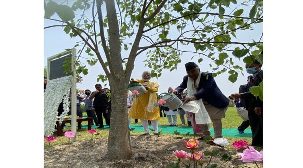 modi at Maya Devi temple