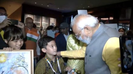 Prime Minister Modi interacted with children outside the hotel in Tokyo. He also saw the drawing of a young girl and signed an autograph for her during his interaction with the children. Prime Minister Modi interacted with children outside the hotel in Tokyo. He also saw the drawing of a young girl and signed an autograph for her during his interaction with the children.