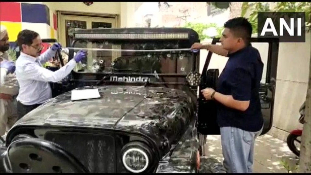 the forensic team on Monday investigated Moose Wala’s vehicle — Mahindra Thar Jeep — which he was driving when shot dead in Mansa village