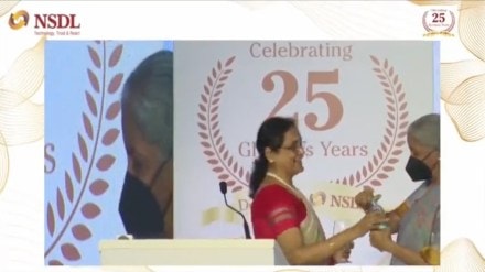 In the video, Chunduru is seen pausing and gesturing for water mid-speech. Soon after, Sitharaman walks across the stage and offers a water bottle to the NSDL Director. 