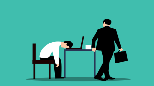 sleeping employee