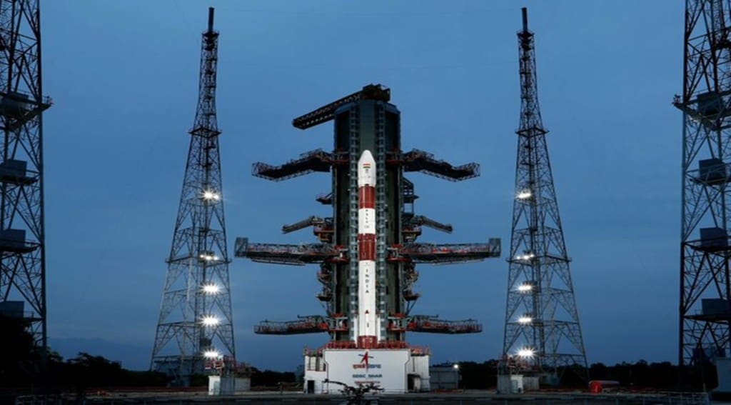 The launch vehicle carrying DS-EO satellite along with two other co-passenger satellites lifted off at 6.02 PM from the second launch pad at Satish Dhawan Space Centre here.