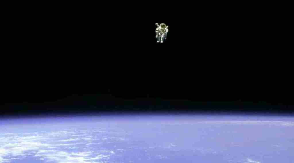 McCandless was about 170 miles above Earth's surface when he was photographed.