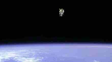 McCandless was about 170 miles above Earth's surface when he was photographed.