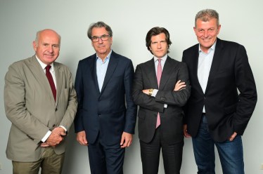 L-R: Eric de Seynes, President, Yamaha Motor Europe; Stefan Pierer, CEO, KTM; Michele Colaninno Chief Executive of Piaggio Group and Markus Schramm, Head of BMW Mottorad