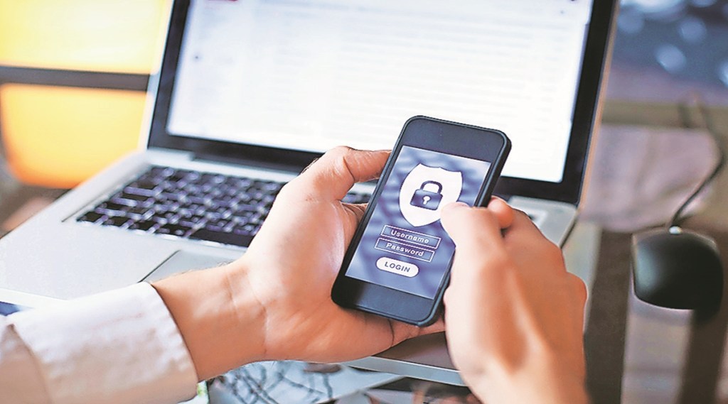 data security concept, login and password