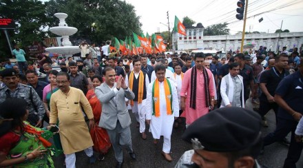 Assam CM Himanta Biswa Sarma campaigning for Manik Saha. (PTI) Assam CM Himanta Biswa Sarma campaigning for Manik Saha. (PTI)
