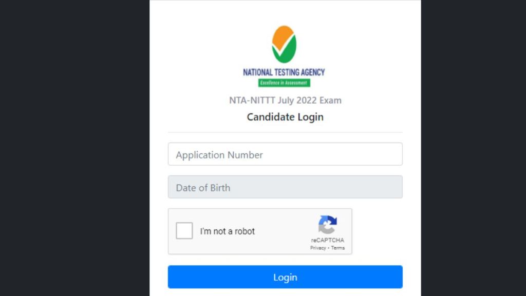 NTA NITTT Exam and Admit Card Download