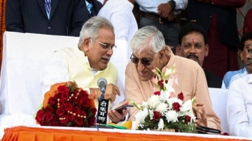 Former Chhattisgarh Health Minister TS Singh Deo (R) and Chief Minister Bhupesh Baghel.