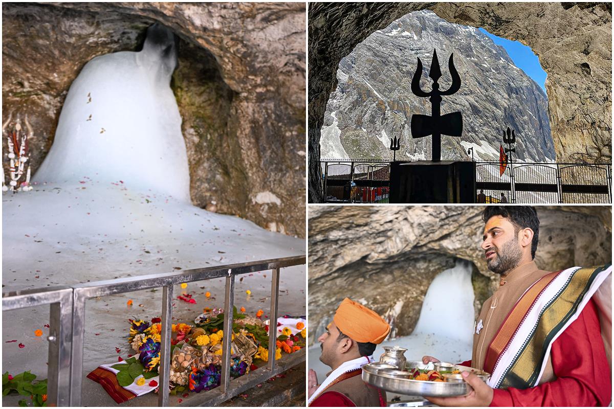 amarnath yatra photos, amarnath yatra, pratham puja, kashmir, himalayas, holy cave shrine, cave shrine, amarnath, amarnath shrine board