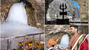 amarnath yatra photos, amarnath yatra, pratham puja, kashmir, himalayas, holy cave shrine, cave shrine, amarnath, amarnath shrine board