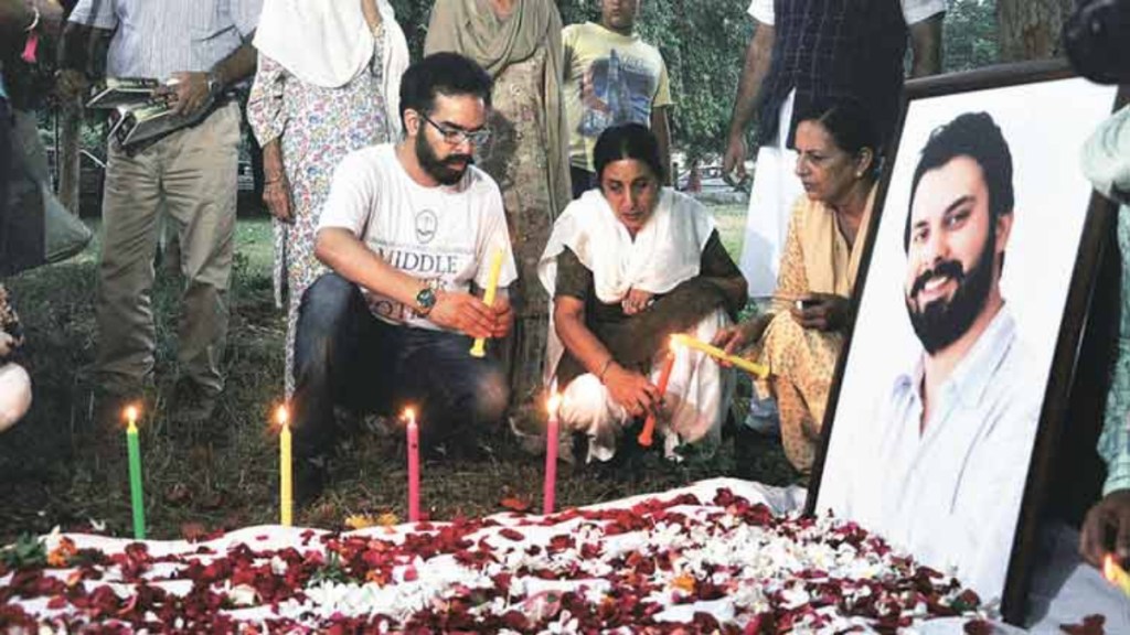 On 20 September, 2015, Sidhu, a national level shooter and lawyer, was shot dead at a park in Sector 27, Chandigarh. On 20 September, 2015, Sidhu, a national level shooter and lawyer, was shot dead at a park in Sector 27, Chandigarh.