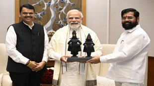 Prime Minister Narendra Modi with Maharashtra Chief Minister Eknath Shinde and Deputy Chief Minister Devendra Fadnavis during their meeting in New Delhi (PTI Image)